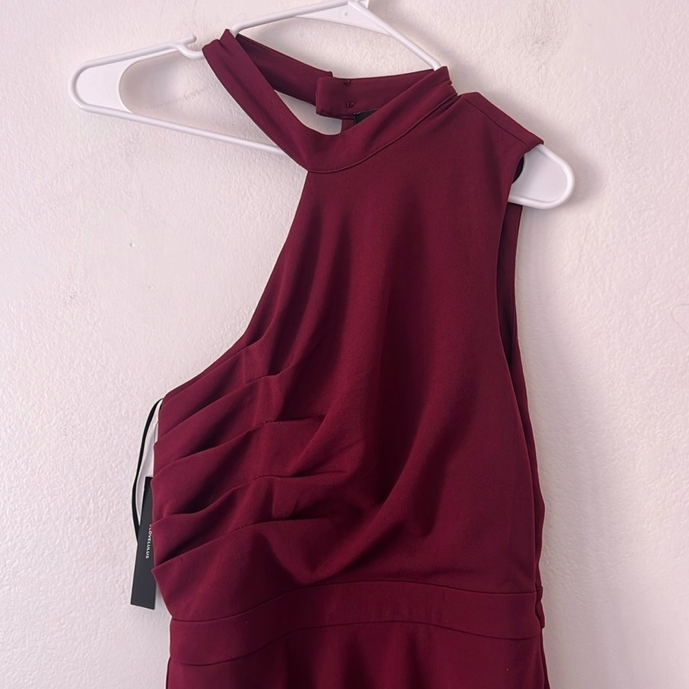 Lulus One Shoulder Burgundy Wrap Dress Size XS NWT - Picture 3 of 9